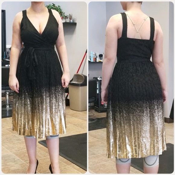 worthington gold dress Oriana Metallic Gold Foil Knit Maxi Dress